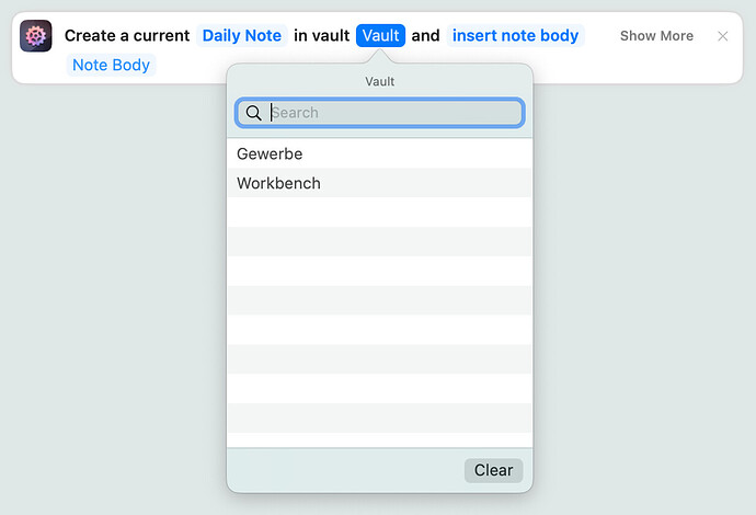 Screenshot of the new  selection in action