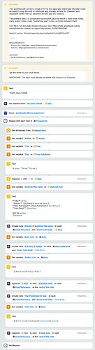 Screenshot of the workflow in Shortcuts app
